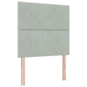vidaXL T&ecirc;te de lit LED Gris clair 100 cm Cuir synth&eacute;tique