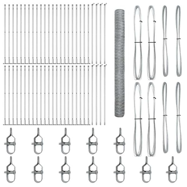 vidaXL Poteau de clôture. Argenté 100 x 1,4 m (maille de 50 mm) Acier