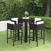vidaXL Ensemble de bar de jardin 5 pcs et coussins Résine tressée Noir