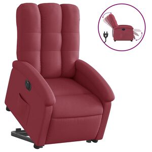 vidaXL Fauteuil inclinable &eacute;lectrique rouge bordeaux tissu