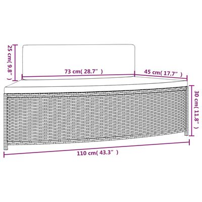 vidaXL Bancs de spa avec coussins lot de 2 noir résine tressée