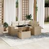 vidaXL Salon de jardin avec coussins 5 pcs beige r&eacute;sine tress&eacute;e
