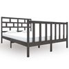 vidaXL Cadre de lit Gris Bois de pin massif 120x190 cm Petit double