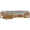 vidaXL Ensemble de canap&eacute;s d'ext&eacute;rieur 6 pcs Naturel et gris clair