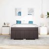 vidaXL Cadre de lit avec matelas Marron fonc&eacute; 160 x 200 cm tissu