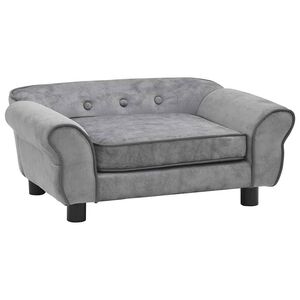 vidaXL Canap&eacute; pour chien Gris 72x45x30 cm Peluche