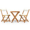 vidaXL Ensemble de bistro pliable 3 pcs avec coussins Acacia solide