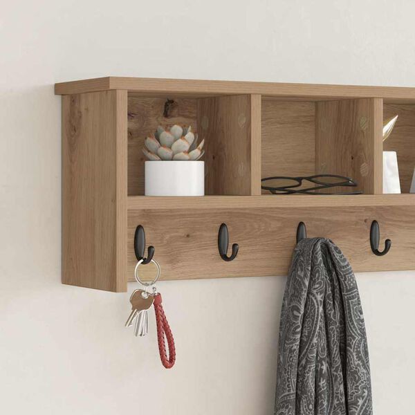 vidaXL Porte-manteau mural Ch&ecirc;ne artisanal 100 x 16 x 26 cm