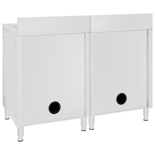 vidaXL &Eacute;viers de cuisine commerciaux 2 pcs Acier inoxydable