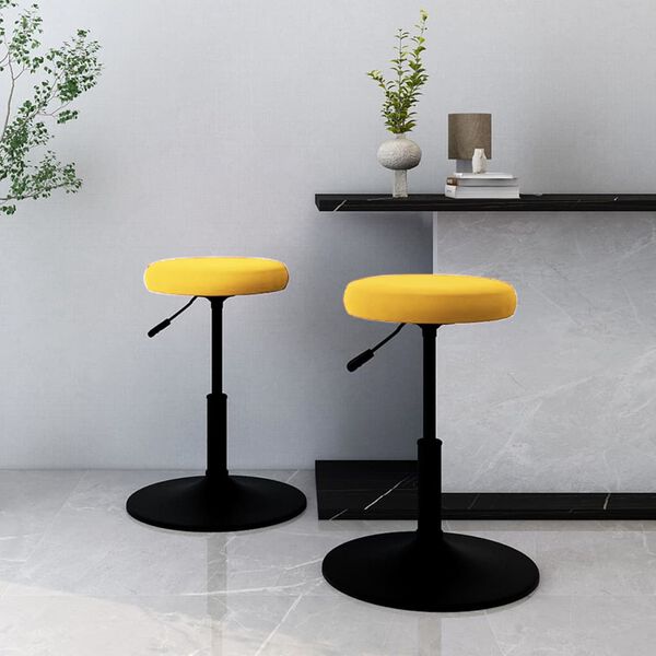 vidaXL Chaises &agrave; manger lot de 2 Jaune moutarde Velours