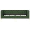 vidaXL Lit avec matelas et &eacute;clairage USB Vert fonc&eacute; Tissu 90x200 cm