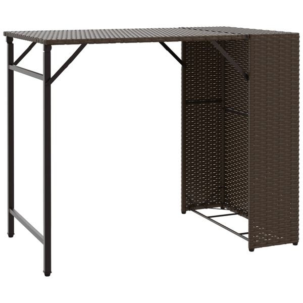 vidaXL Ensemble &agrave; manger de jardin 5 pcs pliable marron r&eacute;sine tress&eacute;e