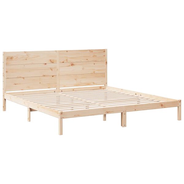 vidaXL Cadre de lit extra long sans matelas 180x210 cm bois massif
