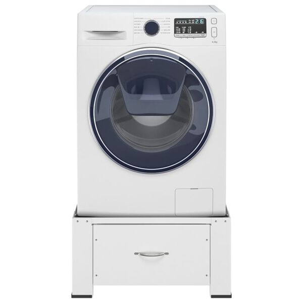 vidaXL Socle pour machine &agrave; laver avec tiroir Blanc