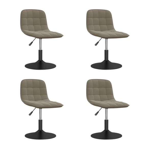 vidaXL Chaises pivotantes &agrave; manger lot de 4 gris clair velours
