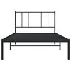 vidaXL Cadre de lit m&eacute;tal sans matelas avec t&ecirc;te de lit noir 90x190 cm