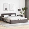 vidaXL Cadre de lit à rangement avec LED Gris Similicuir 180x200 cm