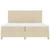 vidaXL Lit &agrave; ressorts avec matelas Cr&egrave;me 200 x 200 cm tissu