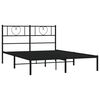 vidaXL Cadre de lit m&eacute;tal sans matelas avec t&ecirc;te de lit noir 120x190cm