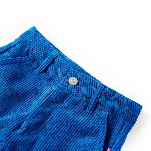 Pantalons pour enfants velours c&ocirc;tel&eacute; bleu cobalt 116