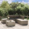 vidaXL Salon de jardin 6 pcs avec coussins Gris R&eacute;sine tress&eacute;e