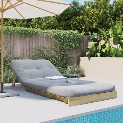 vidaXL Canapé-lit futon avec matelas 90x206x11 cm bois de pin imprégné