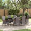 vidaXL Ensemble de salle &agrave; manger pour jardin avec coussin 7 pcs Gris