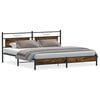 vidaXL Cadre de lit en m&eacute;tal sans matelas ch&ecirc;ne fum&eacute; 193x201 cm