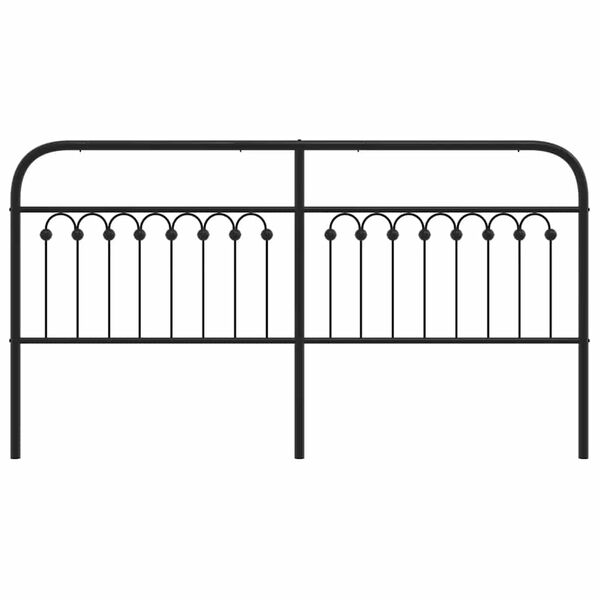 vidaXL T&ecirc;te de lit de remplacement m&eacute;tal noir 180 cm