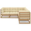 vidaXL Salon de jardin 5 pcs avec coussins Bois de pin massif