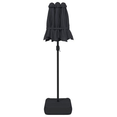 vidaXL Parasol de jardin à double tête noir 316x240 cm