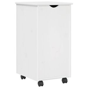 vidaXL Cabinet roulant Blanc 34 x 39 x 65,5 cm Bois de Pin Massif