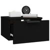 vidaXL Table de chevet murale noir 34x30x20 cm