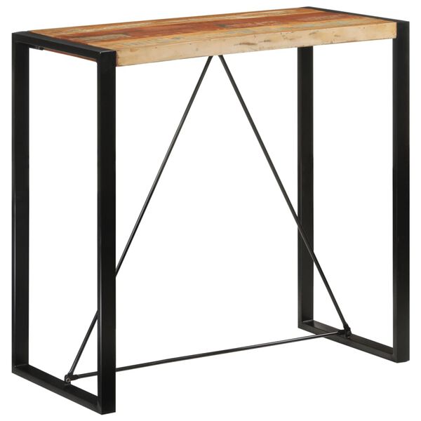 vidaXL Table de bar 110x55x110 cm bois massif de récupération