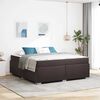 vidaXL Cadre de lit avec matelas Marron fonc&eacute; 180 x 200 cm tissu