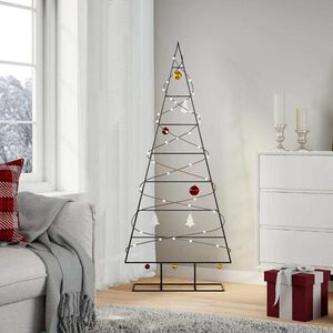 vidaXL Arbre de No&euml;l en m&eacute;tal pour d&eacute;coration noir 150 cm