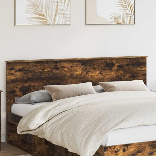 vidaXL T&ecirc;te de lit Ch&ecirc;ne fum&eacute; 200 cm Bois d'ing&eacute;nierie