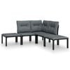 vidaXL Salon de jardin 5 pcs noir et gris r&eacute;sine tress&eacute;e