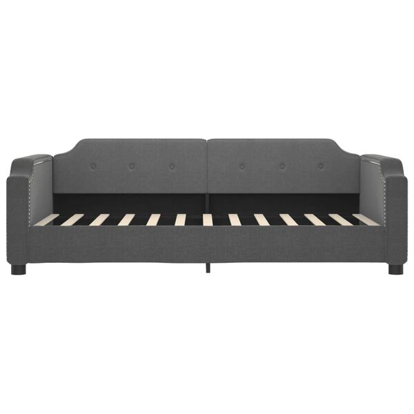 vidaXL Lit de jour avec matelas gris fonc&eacute; 100x200 cm tissu