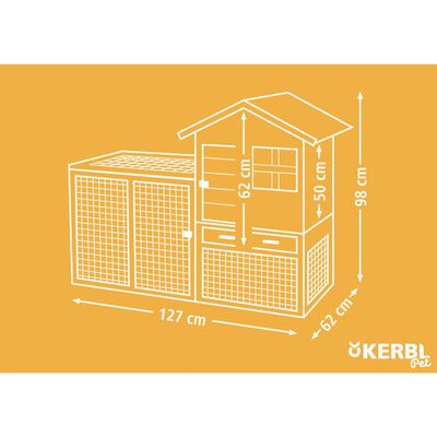 Kerbl Enclos pour rongeurs Freetime Luke 127x62x98 cm bois vitrifié