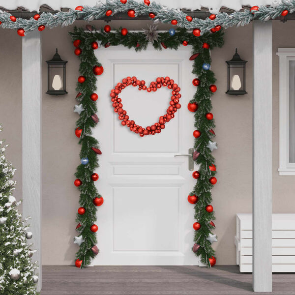 vidaXL Guirlande de No&euml;l avec boules rouge 175 cm polystyr&egrave;ne