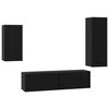 vidaXL Ensemble meuble TV 4 pcs Ch&ecirc;ne noir Bois d'ing&eacute;nierie