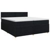 vidaXL Lit boxspring avec matelas Noir 200 x 200 cm Tissu