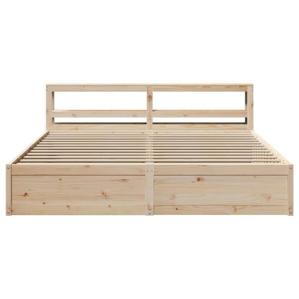 vidaXL Cadre de lit avec t&ecirc;te de lit 200x200 cm Bois de pin massif
