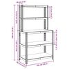 vidaXL Table de travail avec &eacute;tag&egrave;res 5 niveaux Anthracite