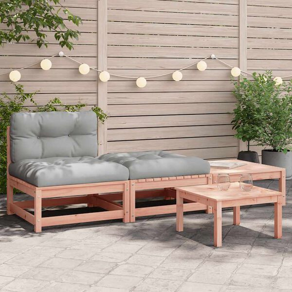 vidaXL Canap&eacute; de jardin sans accoudoirs avec coussins et repose-pieds