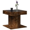 vidaXL Table basse avec LED ch&ecirc;ne fum&eacute; 50x50x45 cm bois d'ing&eacute;nierie