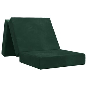 vidaXL Canap&eacute;-lit pliable 90 x 67 x 45 cm Vert fonc&eacute;