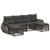 vidaXL Ensemble de canap&eacute; de jardin 6 pc 6 place Gris et Gris fonc&eacute;