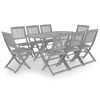 vidaXL Ensemble &agrave; manger de jardin 9 pcs Bois d'acacia massif Gris
